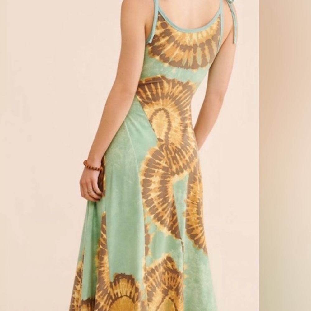 Free People Teal and Brown Spiral Maxi Dress - Picture 2 of 8